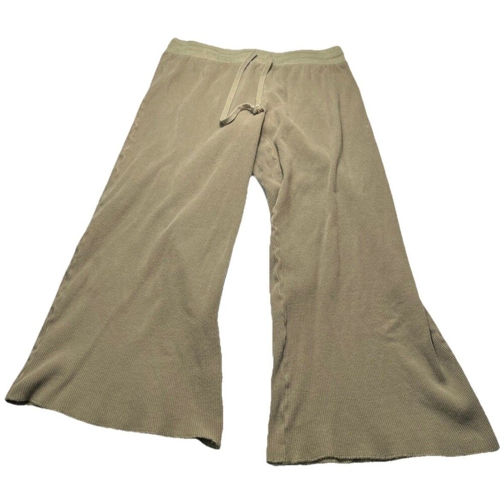 Women's Natural Life Waffle Knit Wide Leg Cropped Loungewear - Size XL